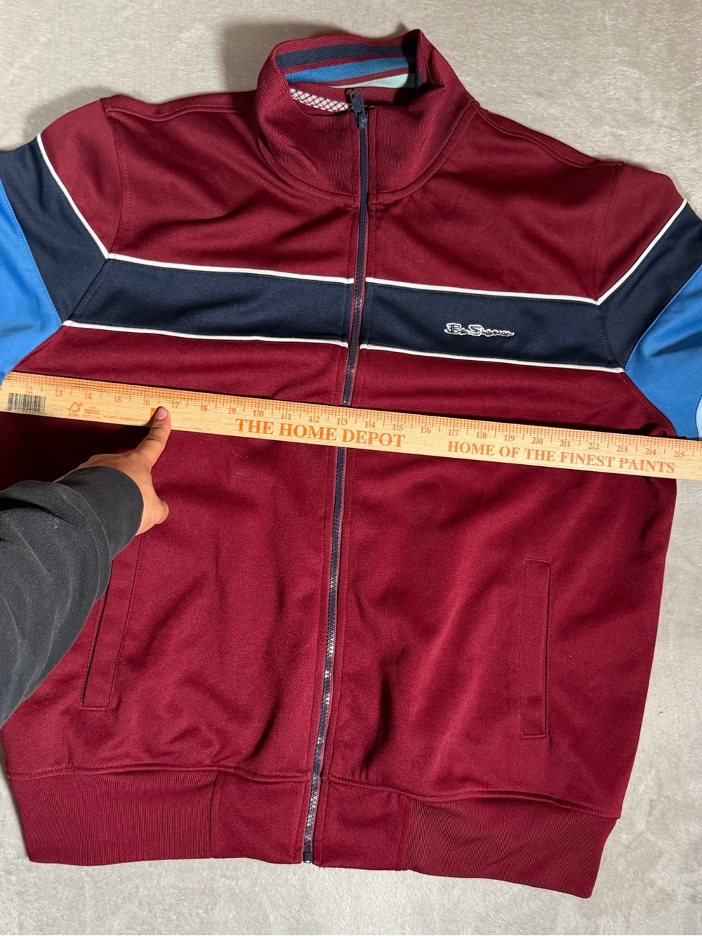 Ben Sherman Burgundy Pullover with Blue and Navy Trim - Picture 5 of 5